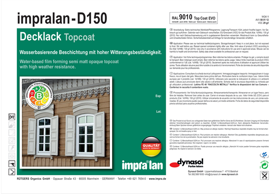 Impralan D150 Top Coat Evo RAL 9010, 50 lt. Impralan D150 Top Coat Evo RAL 9010, 50 lt.