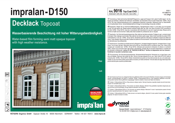 Impralan D150 Top Coat Evo RAL 9016, 50 lt.