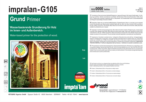 Impralan Grund G105 farblos, 2.5 lt.