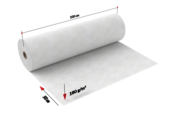 Non-tissé de protection PRO 180 blanc-1m/50m,p. Non-tissé de protection PRO 180 blanc-1m/50m,p.